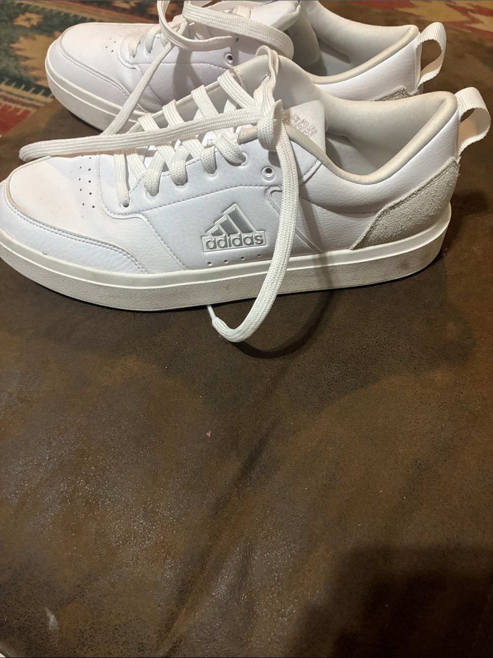 adidas All-White Low-Top Leather Sneakers